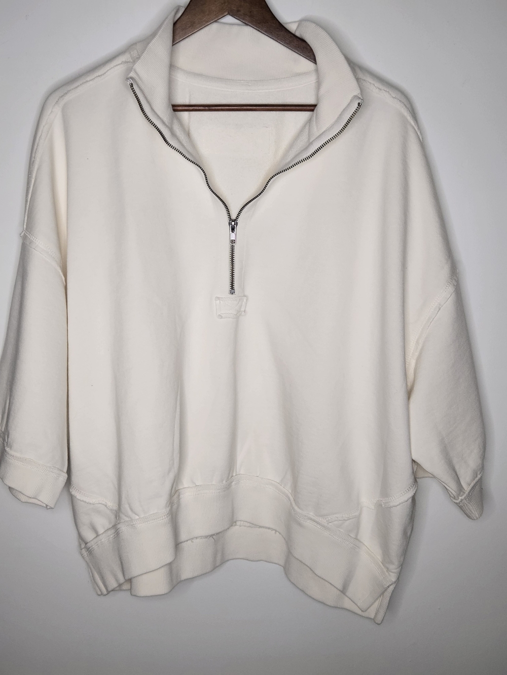 NEW Free People We The Free Celeste Quarter Zip Pullover Cream Size S